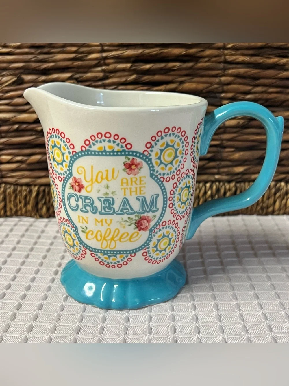 Pioneer Woman Footed Creamer Hyacinth or Blossom Jubilee Pattern